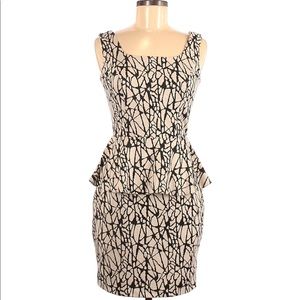 Profesional tiered Black and Tan dress short length